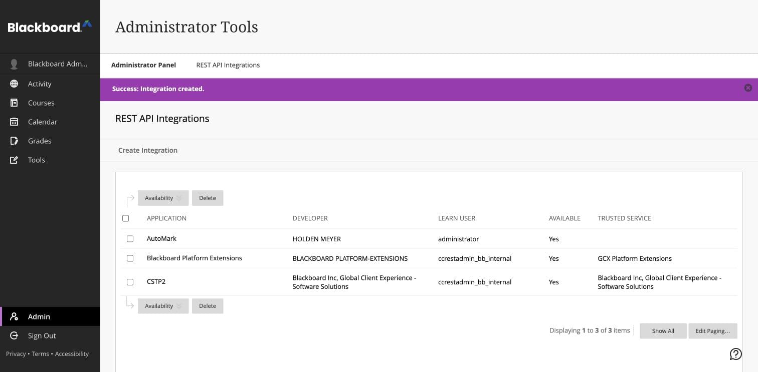 Confirm the AutoMark REST integration