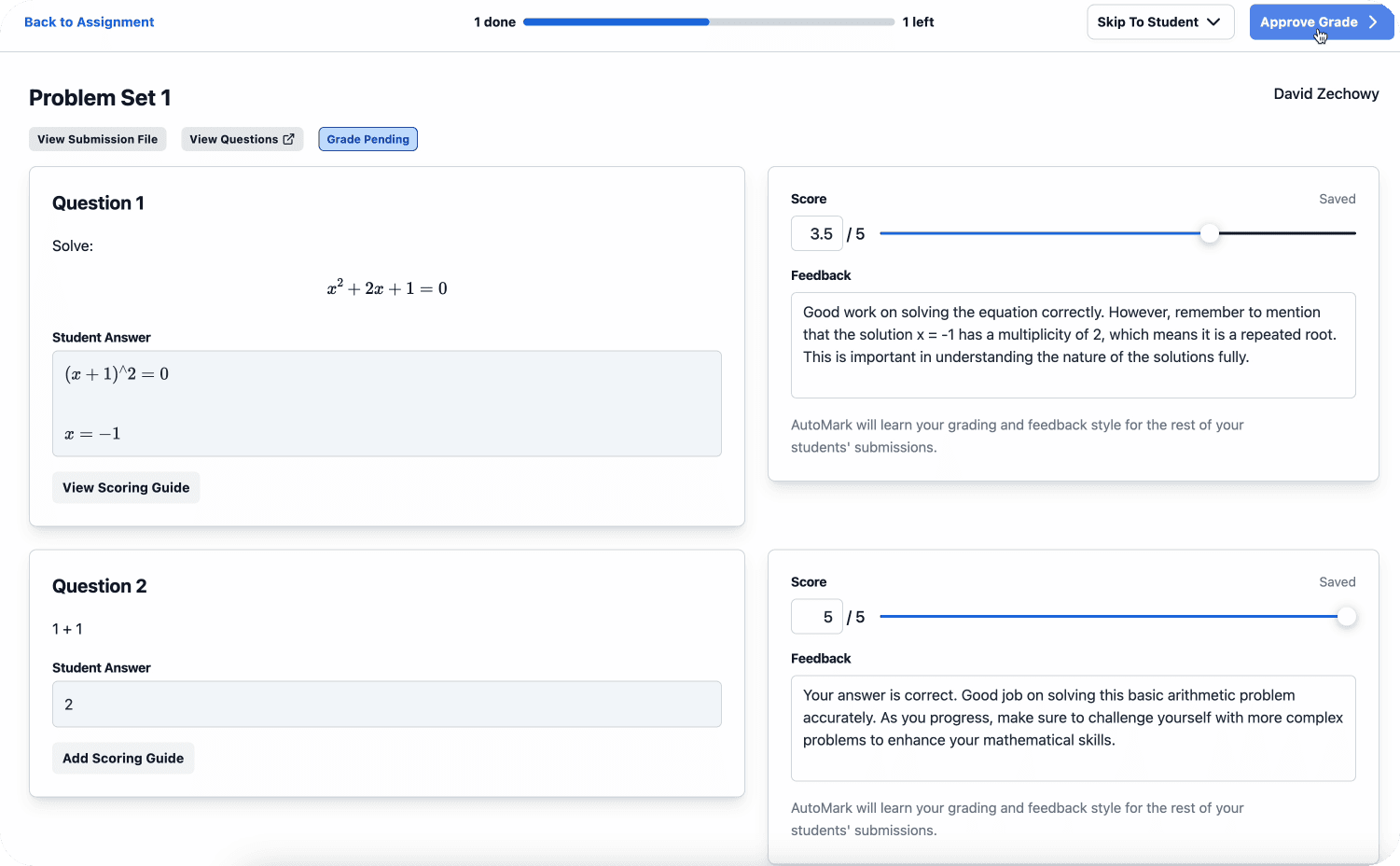 Graded response list